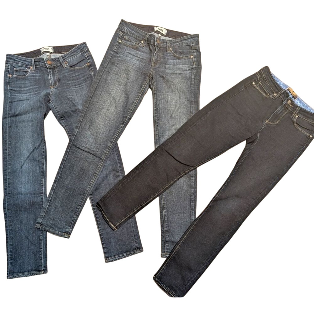 3 PAIRS! Paige Jeans 26 Peg Skinny Skyline Ankle Peg Legging Stretch Made In USA